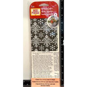 Mod Podge Podgeable Papers Lightweight Christmas Craft Ornament Winter Damask